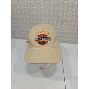 Harley Davidson Jamaica Baseball Cap Tan Orange‎ Embroidered Logo Adjustable